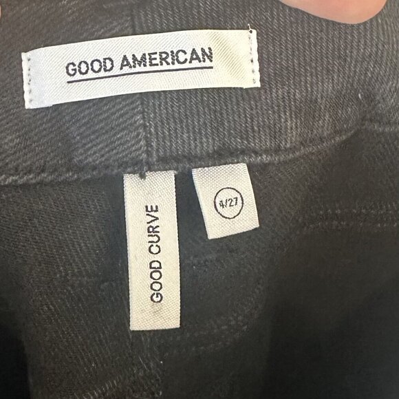 NWT Good American Black Wash Ripped Knees Skinny Jeans - Size: 4/27 - Picture 4 of 8